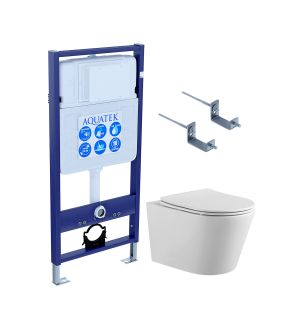 Комплект унитаза с инсталляцией Aquatek Set Aquatek Вега ВЕГА-KKI2 инсталляция Standard INS-0000012 унитаз AQ1905-00 крепление к стене