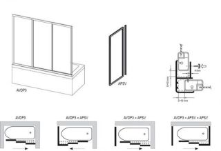 Шторка на ванну Ravak Supernova AVDP3-170 40VV0U02Z1 Transparent профиль сатин