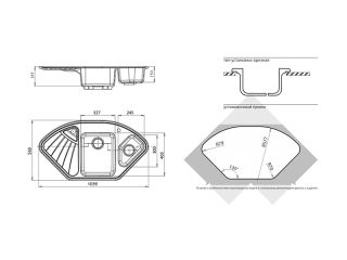 Мойка кухонная GranFest Иней Corner  C-1040 E иней