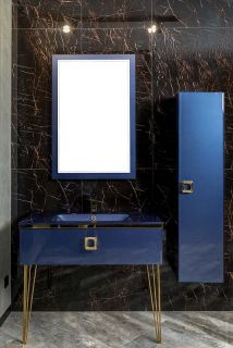 Шкаф-пенал Armadi Art Lucido подвесной, насыщенный синий