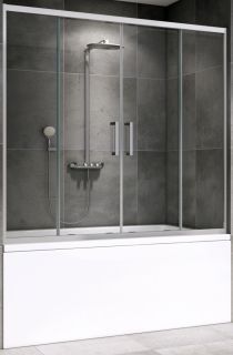 Шторка на ванну ABBER Schwarzer Diamant AG57150 150см хром