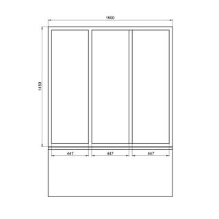 Шторка на ванну Bas Бриз, Верона, Ибица 1500 3 ств. стекло прозрачное