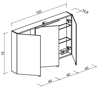 Зеркальный шкаф с подсветкой Sancos Hilton Z1200 120см белый
