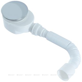 Сифон для душевого поддона Aquanet 302124 с накладкой белый