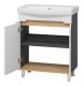 Напольная тумба под раковину Misty Сканди 70см белый/дуб крафт золотой/антрацит
