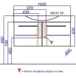 Тумба под раковину Aqwella Милан 100 Mil.01.10/W