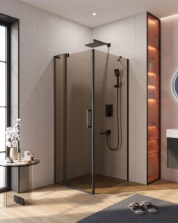 Душевой уголок CEZARES SLIDER-AH-1-80-80/90-BR-NERO
