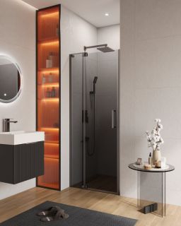 Душевая дверь CEZARES SLIDER-B-1-80/90-GRIGIO-GM оружейная сталь