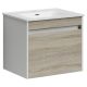 Подвесная тумба под раковину Sancos Smart SM60E 60см дуб бардолино/белый