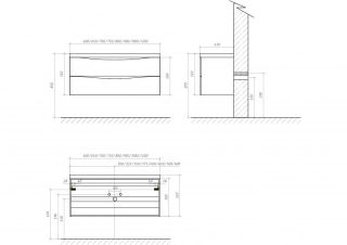 Тумба под раковину BelBagno подвесная 90x53см Bianco Lucido MARINO-900-2C-SO-BL-P