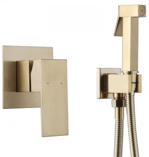 Гигиенический душ со смесителем ABBER Daheim золото матовое AF8225G