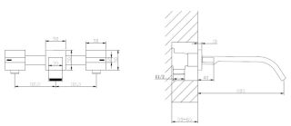 Встраиваемый смеситель для раковины ABBER Wasserfall AF8612 хром