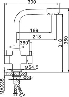 Смеситель для кухни Frap F4352-6 черный