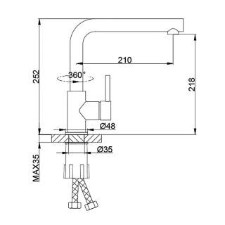 Смеситель для кухни Frap F40551 хром