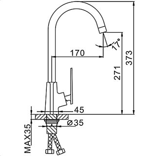 Смеситель для кухни Frap F4057 хром черный