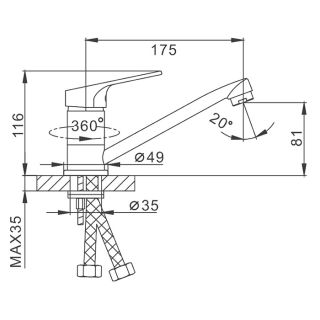 Смеситель для кухни Frap F4513-1 хром
