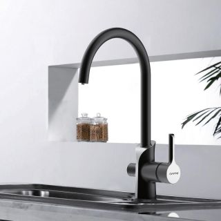 Смеситель для кухни Gappo G4303-6 со встроенным фильтром под питьевую воду чёрный/хром