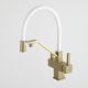 Смеситель для кухни Gappo G4395-63 с подключением фильтра питьевой воды и гибким изливом золото/белый