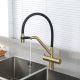 Смесители для кухни Gappo G4398-83 под фильтр с гибким изливом золото/чёрный