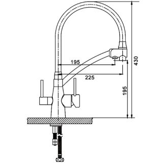 Смеситель для кухни Gappo G4398 с гибким изливом сатин