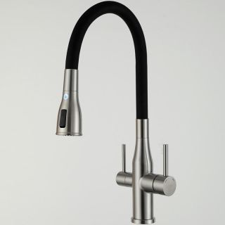 Смеситель для кухни Gappo G4399-65 с гибким изливом и подключением фильтра питьевой воды сатин