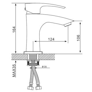 Смеситель для раковины Gappo G1007-66 чёрный