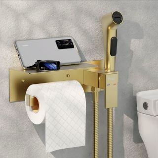 Гигиенический душ со смесителем Frap F2076-3 Золотой сатин