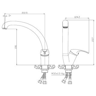 Смеситель для кухонной мойки Rossinka Y35-23 Хром