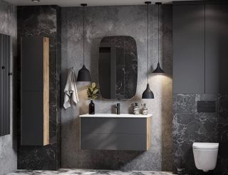 Шкаф Акватон Сохо дуб веллингтон/графит 1A258403AJA00