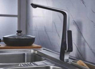 Смеситель для кухни Rose R1313H чёрный/хром