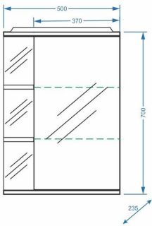 Зеркало-шкаф с подсветкой Stella Polar Нелея 50см правый белый SP-00000035