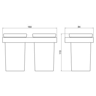 Стакан для зубных щёток двойной Timo Petruma 15234/17 золото матовое