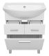 Напольная тумба под раковину Misty Стелла 65см с двумя ящиками и бельевой корзиной белый