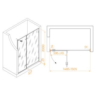 Душевая дверь RGW SV-004 353200415-11 150см хром