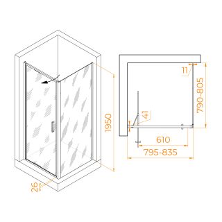 Душевой уголок RGW SV-135B 703213588-14 80x80см чёрный