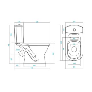 Унитаз напольный Santek - Алькор с сиденьем дюропласт 1WH302140
