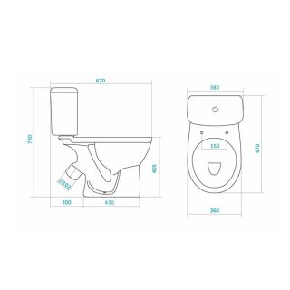 Унитаз напольный Santek Бореаль с сиденьем дюропласт, антивсплеск 1WH302143