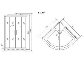 Душевая кабина Timo Lux T-7709(NEW) 90x90м