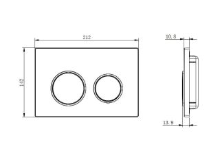 Клавиша смыва Aquatek Small TDI-0000002 хром глянец с верхней кнопкой смыва