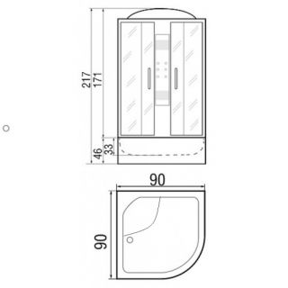 Душевая кабина RIVER TEMZA 90/46 МТ