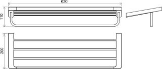 Ravak Полотенцедержатель (3 полотенца), 66 см TD 330.00