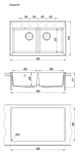 Кухонная мойка Florentina Тоскана 820 чёрный