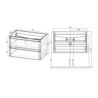 Тумба под раковину Vincea Vico VMC-2V800GW 80 см