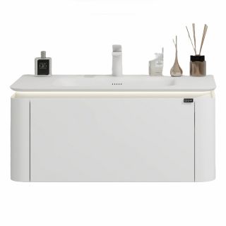 Тумба с раковиной Black&White Universe 925900P02 90 см молочный белый матовый
