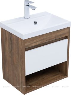 Тумба под раковину Aquanet Тренд 345116 50 см дуб рустикальный/белый сатин