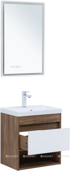 Тумба под раковину Aquanet Тренд 345116 50 см дуб рустикальный/белый сатин
