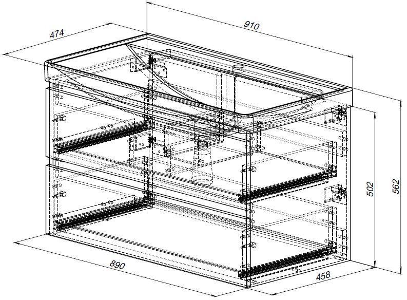 Тумба под раковину Aquanet Вега 2.0 337950 90 см маренго