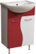 Тумба под раковину Stella Polar Колор-1 55см красный SP-00000194