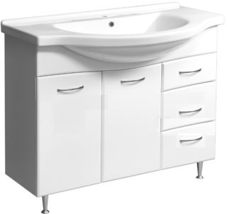 Тумба под раковину Stella Polar Волна 100-8 белый SP-00000136