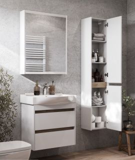 Зеркальный шкаф Акватон Нортон 65см белый 1A249102NT010